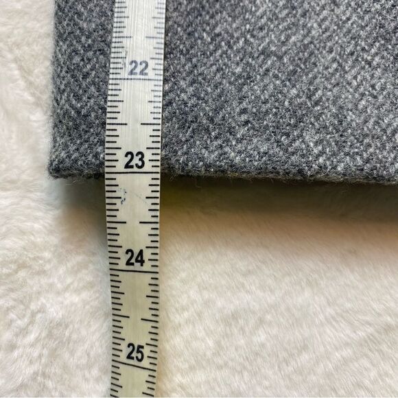 Gray Wool Herringbone Front Button Lined Jacket - Picture 11 of 12